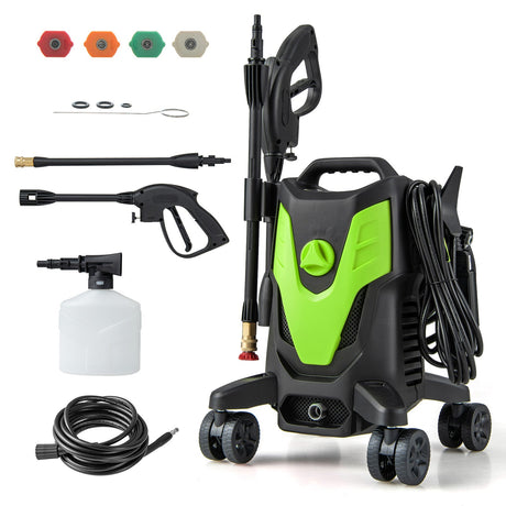 Hidrolavadora eléctrica de 2400 PSI con 4 ruedas universales