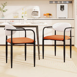 Sillas de comedor modernas (juego de 2) con asiento acolchado y respaldo curvo