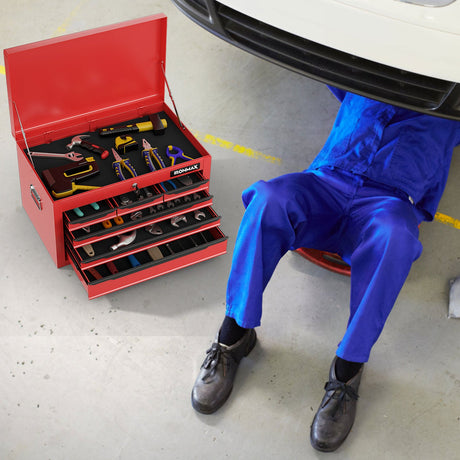 Caja de herramientas de 24 pulgadas con 6 cajones y compartimento superior para garaje, taller de reparación y almacén