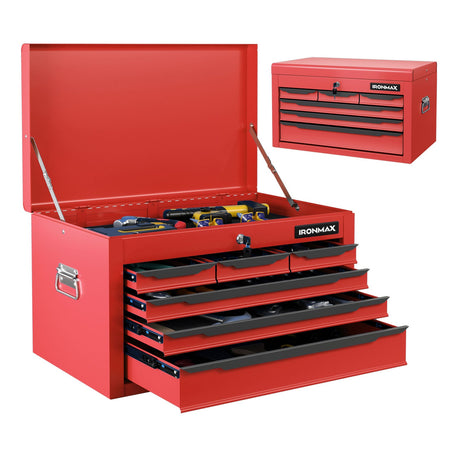 Caja de herramientas de 24 pulgadas con 6 cajones y compartimento superior para garaje, taller de reparación y almacén