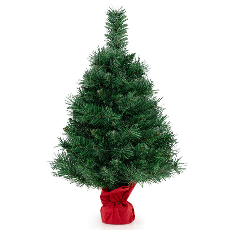 Mini Árbol de Navidad Preiluminado de 24 Pulgadas Pequeño Abeto de Mesa para Navidad