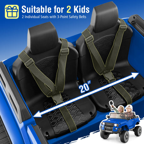 Coche Eléctrico de 2 Plazas 24V para Niños con Mando a Distancia, 4x4/2x4 Conmutable, para Edades 3+