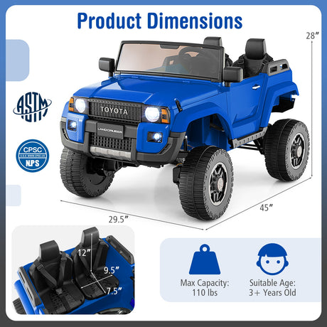 Coche Eléctrico de 2 Plazas 24V para Niños con Mando a Distancia, 4x4/2x4 Conmutable, para Edades 3+