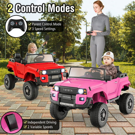 Coche Eléctrico de 2 Plazas 24V para Niños con Mando a Distancia, 4x4/2x4 Conmutable, para Edades 3+