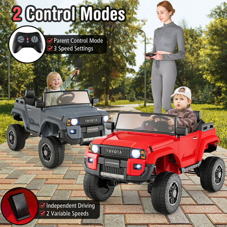 Coche Eléctrico de 2 Plazas 24V para Niños con Mando a Distancia, 4x4/2x4 Conmutable, para Edades 3+