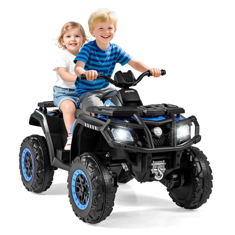 Todoterreno para niños de 24 V y 2 asientos con 4 motores, luces LED y música