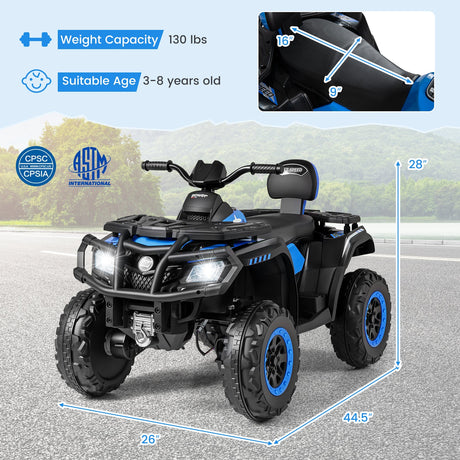 Todoterreno para niños de 24 V y 2 asientos con 4 motores, luces LED y música