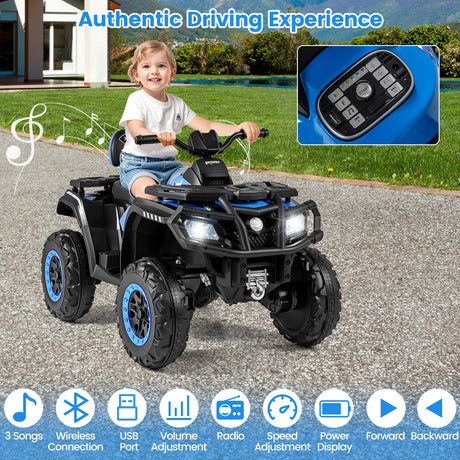 Todoterreno para niños de 24 V y 2 asientos con 4 motores, luces LED y música