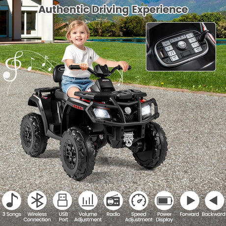 Todoterreno para niños de 24 V y 2 asientos con 4 motores, luces LED y música