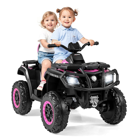 Todoterreno para niños de 24 V y 2 asientos con 4 motores, luces LED y música
