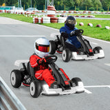 Go Kart Audi con licencia 24 V para niños, ajustable, para montar, juguete de carreras con bocina - Blanco y negro