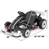 Go Kart Audi con licencia 24 V para niños, ajustable, para montar, juguete de carreras con bocina - Blanco y negro