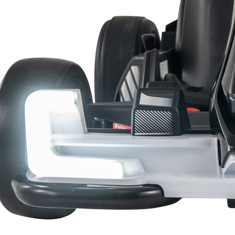 Go Kart Audi con licencia 24 V para niños, ajustable, para montar, juguete de carreras con bocina - Blanco y negro