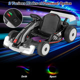Go Kart Audi con licencia 24 V para niños, ajustable, para montar, juguete de carreras con bocina - Blanco y negro