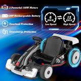 Go Kart Audi con licencia 24 V para niños, ajustable, para montar, juguete de carreras con bocina - Blanco y negro
