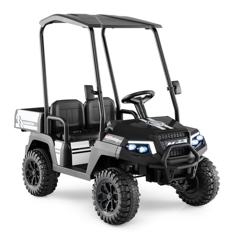 Coche de golf para niños de 24V, 4x4, biplaza, con maletero y claxon