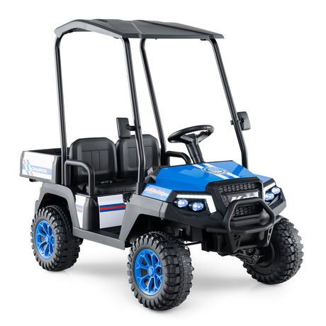 Coche de golf para niños de 24V, 4x4, biplaza, con maletero y claxon