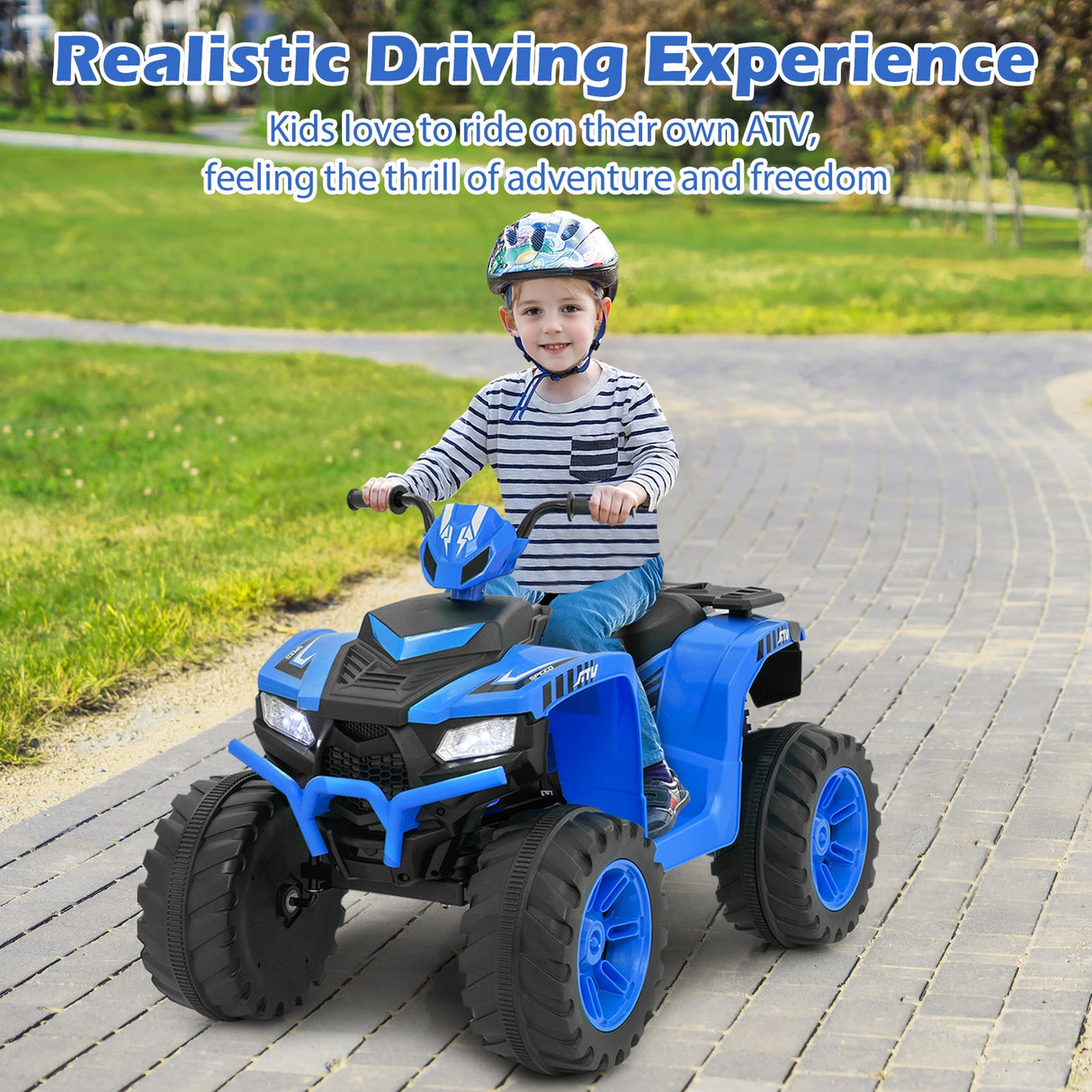 ATV Eléctrico Montable de 24 V para Niños con Conexión Inalámbrica, para Niños Pequeños de 3 a 8 Años