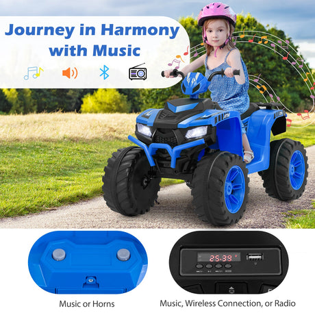 ATV Eléctrico Montable de 24 V para Niños con Conexión Inalámbrica, para Niños Pequeños de 3 a 8 Años