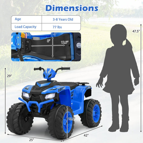 ATV Eléctrico Montable de 24 V para Niños con Conexión Inalámbrica, para Niños Pequeños de 3 a 8 Años