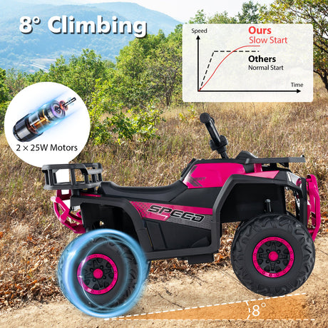 Coche Quad Eléctrico ATV para Niños de 24V con Sonidos Realistas y Luces LED