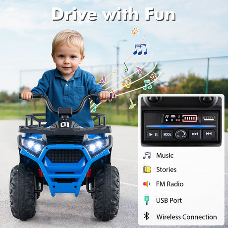 Coche Quad Eléctrico ATV para Niños de 24V con Sonidos Realistas y Luces LED