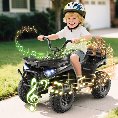 Coche Quad Eléctrico ATV para Niños de 24V con Sonidos Realistas y Luces LED