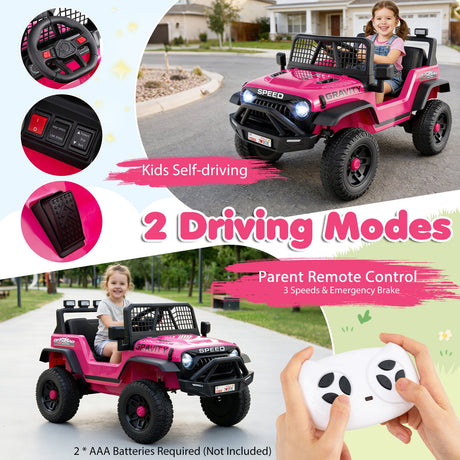 Coche Eléctrico de 24V para Niños con Control Remoto Parental y Música