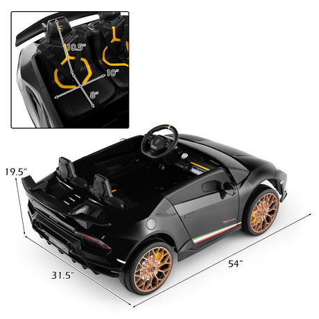 Coche Montable 24V para Niños, 4x4, 2 Plazas, Lamborghini con Licencia, Vehículos Eléctricos con Música