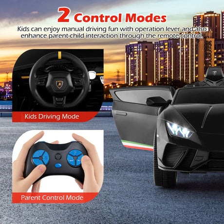 Coche Montable 24V para Niños, 4x4, 2 Plazas, Lamborghini con Licencia, Vehículos Eléctricos con Música
