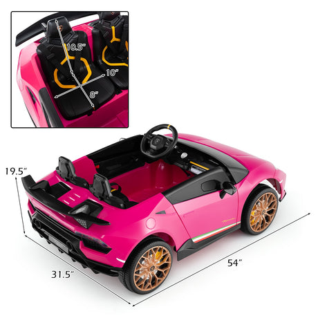 Coche Montable 24V para Niños, 4x4, 2 Plazas, Lamborghini con Licencia, Vehículos Eléctricos con Música