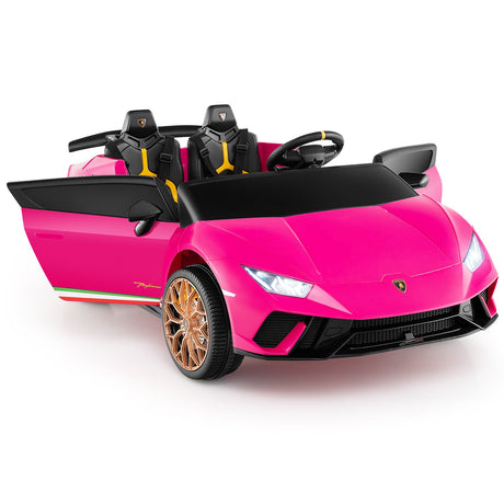 Coche Montable 24V para Niños, 4x4, 2 Plazas, Lamborghini con Licencia, Vehículos Eléctricos con Música