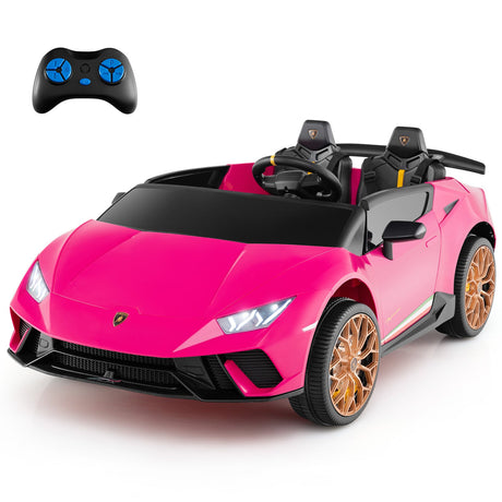 Coche Montable 24V para Niños, 4x4, 2 Plazas, Lamborghini con Licencia, Vehículos Eléctricos con Música