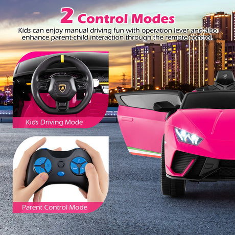 Coche Montable 24V para Niños, 4x4, 2 Plazas, Lamborghini con Licencia, Vehículos Eléctricos con Música