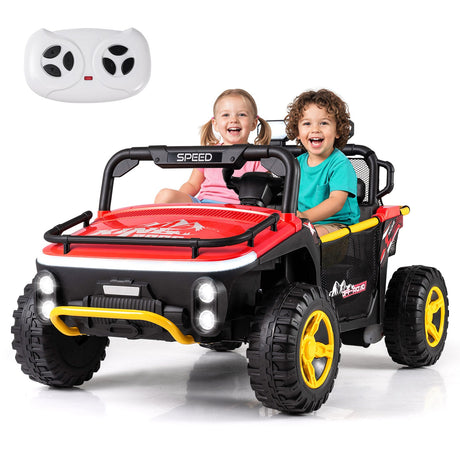 Juguete montable de 24 V para niños, camión montable de 2 plazas con bocina, música e historias