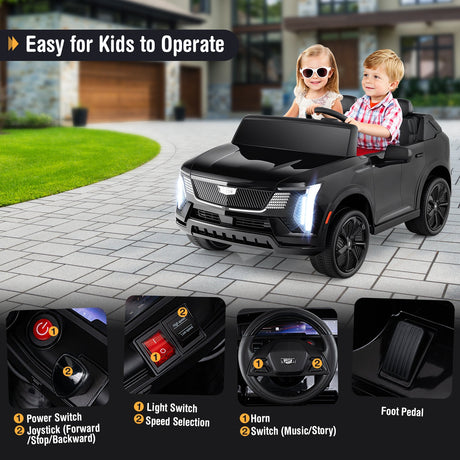 Camión Montable de 24 V, 2 Asientos, Cadillac con Licencia y Control Remoto