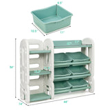 Organizador de almacenamiento de juguetes para niños con cubos y estante multicapa para dormitorio o sala de juegos