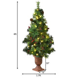 Árbol de Navidad LED con bayas rojas y piñas