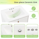 24 Inch Bathroom Vanity with Sink Combo and Adjustable Shelf-White