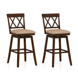 24 Inch Counter Height Barstools Set of 2 with Backrest and Seat Cushion
