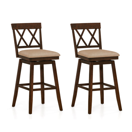 Taburetes de barra de 24 pulgadas de altura de mostrador, juego de 2 con respaldo y cojín de asiento