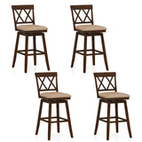 24 Inch Counter Height Barstools Set of 4 with Backrest and Upholstered Seat Cushion