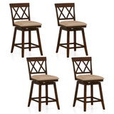 24 Inch Counter Height Barstools Set of 4 with Backrest and Upholstered Seat Cushion