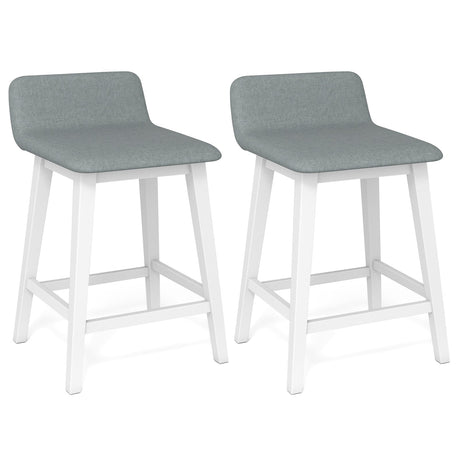 Juego de 2 taburetes de bar de 61 cm de altura para mostrador con respaldo bajo