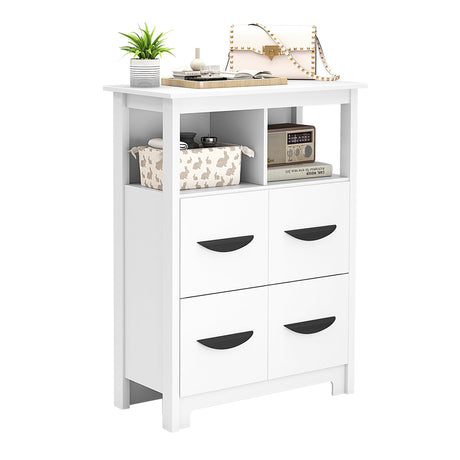 Mueble bajo de 24 pulgadas con 2 compartimentos abiertos y 2 cajones - Blanco