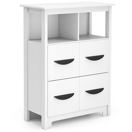 Mueble bajo de 24 pulgadas con 2 compartimentos abiertos y 2 cajones - Blanco