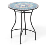 24 Inch Patio Bistro Table with Ceramic Tile Tabletop