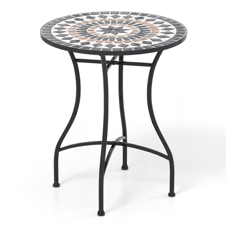 Mesa de bistró para patio de 24 pulgadas con tablero de azulejos de cerámica