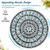 24 Inch Patio Bistro Table with Ceramic Tile Tabletop