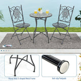 24 Inch Patio Bistro Table with Ceramic Tile Tabletop